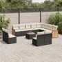 Garden sofa and cushion set 13 pieces black synthetic rattan by , Garden sets - Ref: Foro24-3228156, Price: 751,37 €, Discoun...