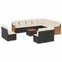 Garden sofa and cushion set 13 pieces black synthetic rattan by , Garden sets - Ref: Foro24-3228156, Price: 751,37 €, Discoun...