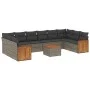11-teiliges Gartensofa-Set und graue synthetische Rattankissen von , Gartensets - Ref: Foro24-3228013, Preis: 646,82 €, Rabat...