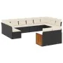 Garden sofa and cushion set 12 pieces black synthetic rattan by , Garden sets - Ref: Foro24-3228121, Price: 684,92 €, Discoun...