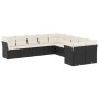 Gartensofa-Set 10-teilig mit schwarzen synthetischen Rattankissen von , Gartensets - Ref: Foro24-3250075, Preis: 592,08 €, Ra...