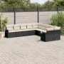 Set de sofás de jardín 10 pzas cojines ratán sintético negro de , Conjuntos de jardín - Ref: Foro24-3253043, Precio: 592,82 €...