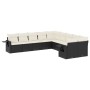 Gartensofa-Set 10-teilig mit schwarzen synthetischen Rattankissen von , Gartensets - Ref: Foro24-3253043, Preis: 600,62 €, Ra...