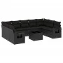 Gartensofa-Set 10-teilig mit schwarzen synthetischen Rattankissen von , Gartensets - Ref: Foro24-3252942, Preis: 668,28 €, Ra...
