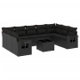 Set de sofás de jardín 10 pzas cojines ratán sintético negro de , Conjuntos de jardín - Ref: Foro24-3252942, Precio: 668,46 €...