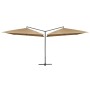 Double umbrella with gray taupe steel pole 250x250 cm by vidaXL, Umbrellas - Ref: Foro24-47323, Price: 160,03 €, Discount: %