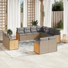 11-piece garden sofa set with beige synthetic rattan cushions by , Garden sets - Ref: Foro24-3228180, Price: 781,88 €, Discou...