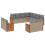 11-teiliges Gartensofa-Set mit beigen synthetischen Rattankissen von , Gartensets - Ref: Foro24-3228180, Preis: 694,14 €, Rab...