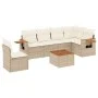 7-piece garden sofa set and beige synthetic rattan cushions by , Garden sets - Ref: Foro24-3226863, Price: 498,76 €, Discount: %