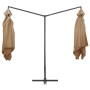 Double umbrella with gray taupe steel pole 250x250 cm by vidaXL, Umbrellas - Ref: Foro24-47323, Price: 160,03 €, Discount: %