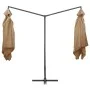 Double umbrella with gray taupe steel pole 250x250 cm by vidaXL, Umbrellas - Ref: Foro24-47323, Price: 156,67 €, Discount: %