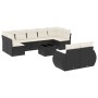 Gartensofa-Set 10-teilig mit schwarzen synthetischen Rattankissen von , Modulare Sofas für den Außenbereich - Ref: Foro24-322...