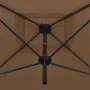 Double umbrella with gray taupe steel pole 250x250 cm by vidaXL, Umbrellas - Ref: Foro24-47323, Price: 156,67 €, Discount: %
