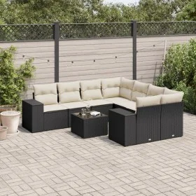8-piece garden sofa set and black synthetic rattan cushions by , Modular outdoor sofas - Ref: Foro24-3222355, Price: 550,48 €...