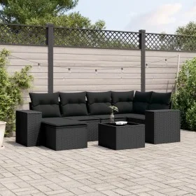 7-piece garden dining set and black synthetic rattan cushions by , Garden sets - Ref: Foro24-3222864, Price: 491,60 €, Discou...