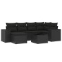 7-teiliges Garten-Essset und schwarze Kissen aus synthetischem Rattan von , Gartensets - Ref: Foro24-3222864, Preis: 463,21 €...