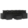 Set de comedor de jardín 7 pzas y cojines ratán sintético negro de , Conjuntos de jardín - Ref: Foro24-3222864, Precio: 492,9...