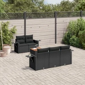 6-piece garden sofa set and black synthetic rattan cushions by , Modular outdoor sofas - Ref: Foro24-3224445, Price: 435,03 €...
