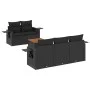 6-piece garden sofa set and black synthetic rattan cushions by , Modular outdoor sofas - Ref: Foro24-3224445, Price: 434,91 €...