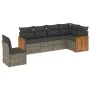 6-teiliges Gartenmöbel-Set und graue synthetische Rattankissen von , Gartensets - Ref: Foro24-3227698, Preis: 382,90 €, Rabat...