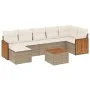 Gartensofa-Set mit beigen Kissen 8 Stück PE-Rattan von , Gartensets - Ref: Foro24-3227878, Preis: 510,92 €, Rabatt: %