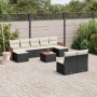 Gartensofa-Set 10-teilig mit schwarzen synthetischen Rattankissen von , Gartensets - Ref: Foro24-3228058, Preis: 485,89 €, Ra...