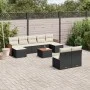 Gartensofa-Set 10-teilig mit schwarzen synthetischen Rattankissen von , Gartensets - Ref: Foro24-3228058, Preis: 510,98 €, Ra...