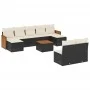Gartensofa-Set 10-teilig mit schwarzen synthetischen Rattankissen von , Gartensets - Ref: Foro24-3228058, Preis: 510,98 €, Ra...