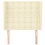 Cabecero con orejas de cuero sintético crema 103x23x118/128cm