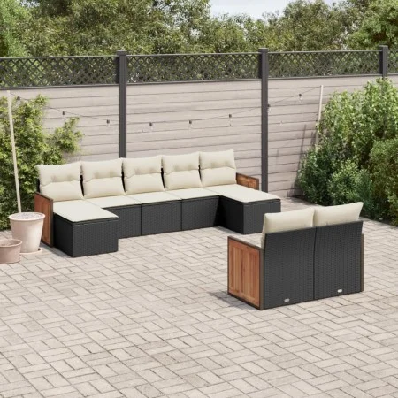 8-teiliges Gartensofa-Set und schwarze synthetische Rattankissen von , Gartensets - Ref: Foro24-3228079, Preis: 524,95 €, Rab...