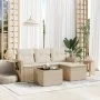 Garden sofa set with cushions 4 pieces beige synthetic rattan by , Garden sets - Ref: Foro24-3252405, Price: 324,89 €, Discou...