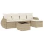 Garden sofa set with cushions 6 pieces beige synthetic rattan by , Garden sets - Ref: Foro24-3253635, Price: 446,49 €, Discou...