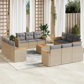 Gartensofa-Set mit Kissen, 13-teilig, beiges synthetisches Rattan von , Gartensets - Ref: Foro24-3258244, Preis: 917,99 €, Ra...