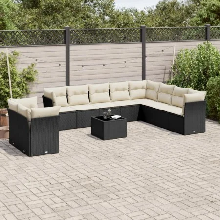 11-teiliges Gartensofa-Set und schwarze synthetische Rattankissen von , Gartensets - Ref: Foro24-3249705, Preis: 662,06 €, Ra...
