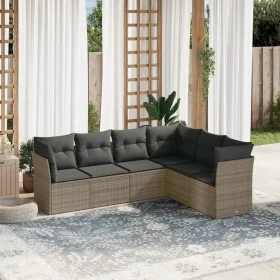 6-piece garden furniture set and gray synthetic rattan cushions by , Garden sets - Ref: Foro24-3249519, Price: 374,94 €, Disc...