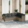 6-teiliges Gartenmöbel-Set und graue synthetische Rattankissen von , Gartensets - Ref: Foro24-3249519, Preis: 374,94 €, Rabat...