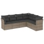Set de muebles de jardín 6 pzas y cojines ratán sintético gris de , Conjuntos de jardín - Ref: Foro24-3249519, Precio: 385,91...