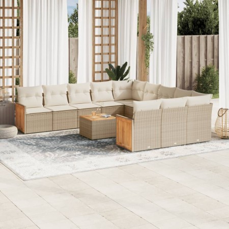 12-teiliges Gartensofa-Set und braune synthetische Rattankissen von , Gartensets - Ref: Foro24-3228116, Preis: 713,61 €, Raba...
