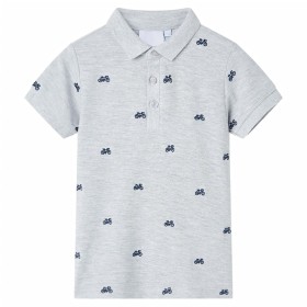 Kinder-Poloshirt in Melange-Grau, Größe 128. von , Kinder-T-Shirts - Ref: Foro24-12167, Preis: 10,76 €, Rabatt: %