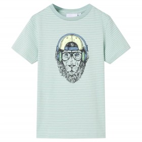 Camiseta de niños con rayas verde menta claro 140 by , Kids T-shirts - Ref: Foro24-12573, Price: 8,28 €, Discount: %