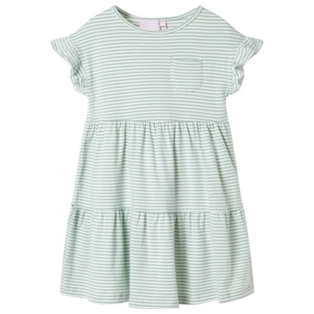 Kinderkleid mit Rüschenärmeln in Minzgrün, Größe 140. von , Kinderkleider - Ref: Foro24-11513, Preis: 10,30 €, Rabatt: %