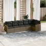 Gartenmöbel-Set, 6-teilig, mit grauen Polstern aus synthetischem Rattan. von , Gartensets - Ref: Foro24-3258392, Preis: 378,4...