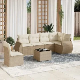 Set sofás de jardín 7 piezas y cojines ratán sintético beige by , Garden sets - Ref: Foro24-3253775, Price: 525,64 €, Discoun...