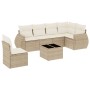 Set sofás de jardín 7 piezas y cojines ratán sintético beige by , Garden sets - Ref: Foro24-3253775, Price: 525,22 €, Discoun...