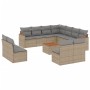 Set de sofás de jardín 12 pzas y cojines ratán sintético marrón by , Garden sets - Ref: Foro24-3258496, Price: 755,84 €, Disc...