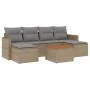 Set sofás de jardín 7 piezas y cojines ratán sintético beige de , Conjuntos de jardín - Ref: Foro24-3258629, Precio: 412,07 €...