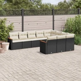Set de sofás de jardín 10 pzas cojines ratán sintético negro by , Garden sets - Ref: Foro24-3258738, Price: 580,20 €, Discoun...