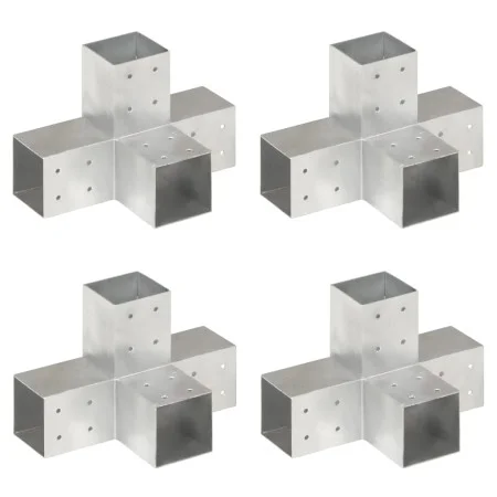 X Pfostenverbinder 4 Stück verzinktes Metall 81x81 mm von vidaXL, Zaunpfosten - Ref: Foro24-145468, Preis: 77,39 €, Rabatt: %