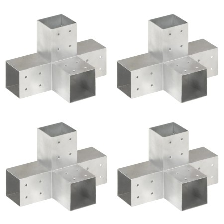 X Pfostenverbinder 4 Stück verzinktes Metall 81x81 mm von vidaXL, Zaunpfosten - Ref: Foro24-145468, Preis: 89,25 €, Rabatt: %