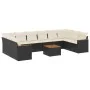Gartensofagarnitur 11-teilig mit schwarzen Kissen aus synthetischem Rattan von , Gartensets - Ref: Foro24-3258731, Preis: 617...